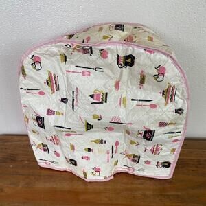Vintage White and Pink Quilted Appliance Cover